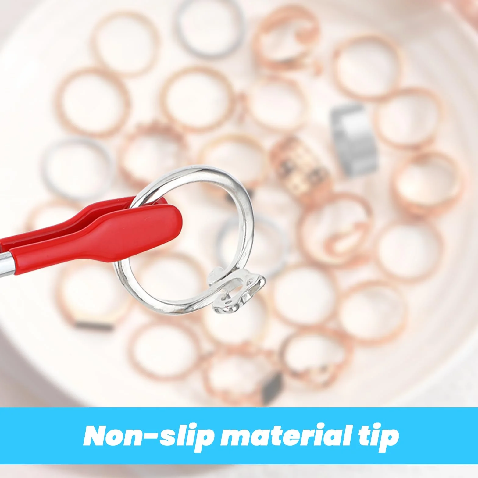 Pinzette a Punta Piatta in Acciaio Inox con Rivestimento PVC Antiscivolo per Laboratorio Fai da Te