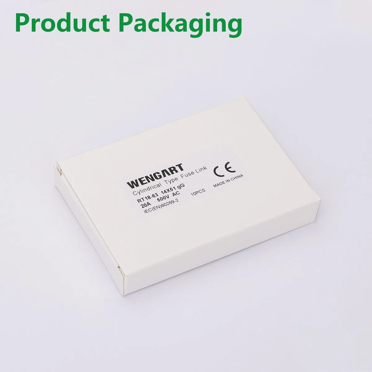 Wengart 10 Pezzi Fusibili Cilindrici AC 500V 20A,Tipo RT18-63 (RO16),Dimensioni 14x51mm,Potere di Interruzione 100kA,Protezione Professionale per Impianti Industriali e Grandi Utenze