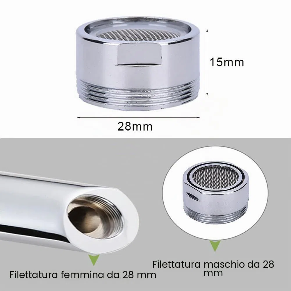 Rompigetto M28, filtro rubinetto, 3 pezzi ugello miscelatore