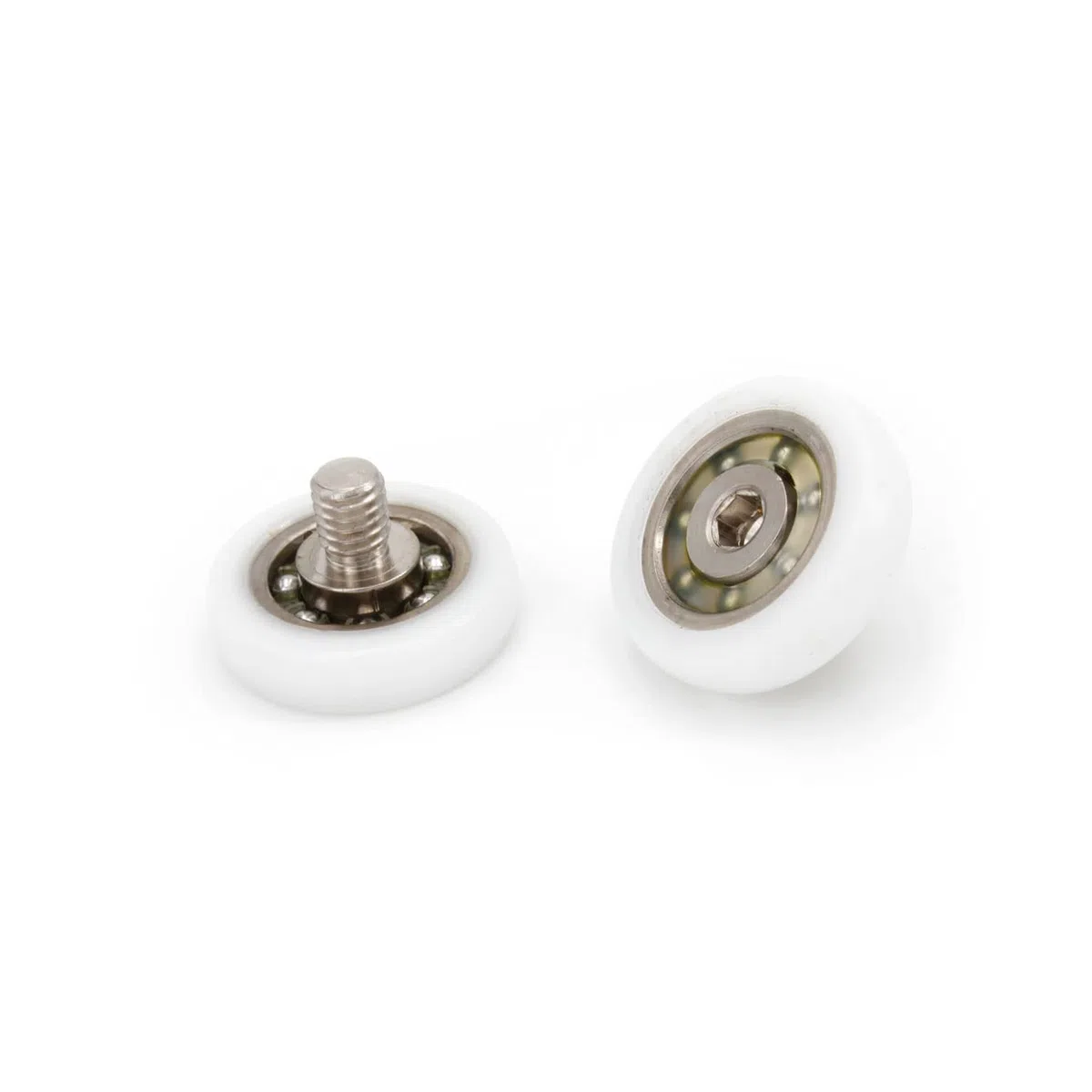 CESANA Cuscinetti Box Doccia VR - Kit 2 Pezzi Rotelle a Sfera di Ricambio per Ante Doccia a Scorrimento Diametro 25x6x14.5 M6 Profilo Tondo