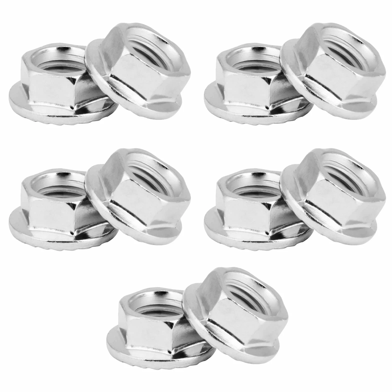 M10X1.25 Dado M10X1.25 Dado Flangiato Ferro Cromato 10 Pz Filettatura Fine Esagonale Dado Esagonale Dadi Flangiati di Fissaggio Con Pad