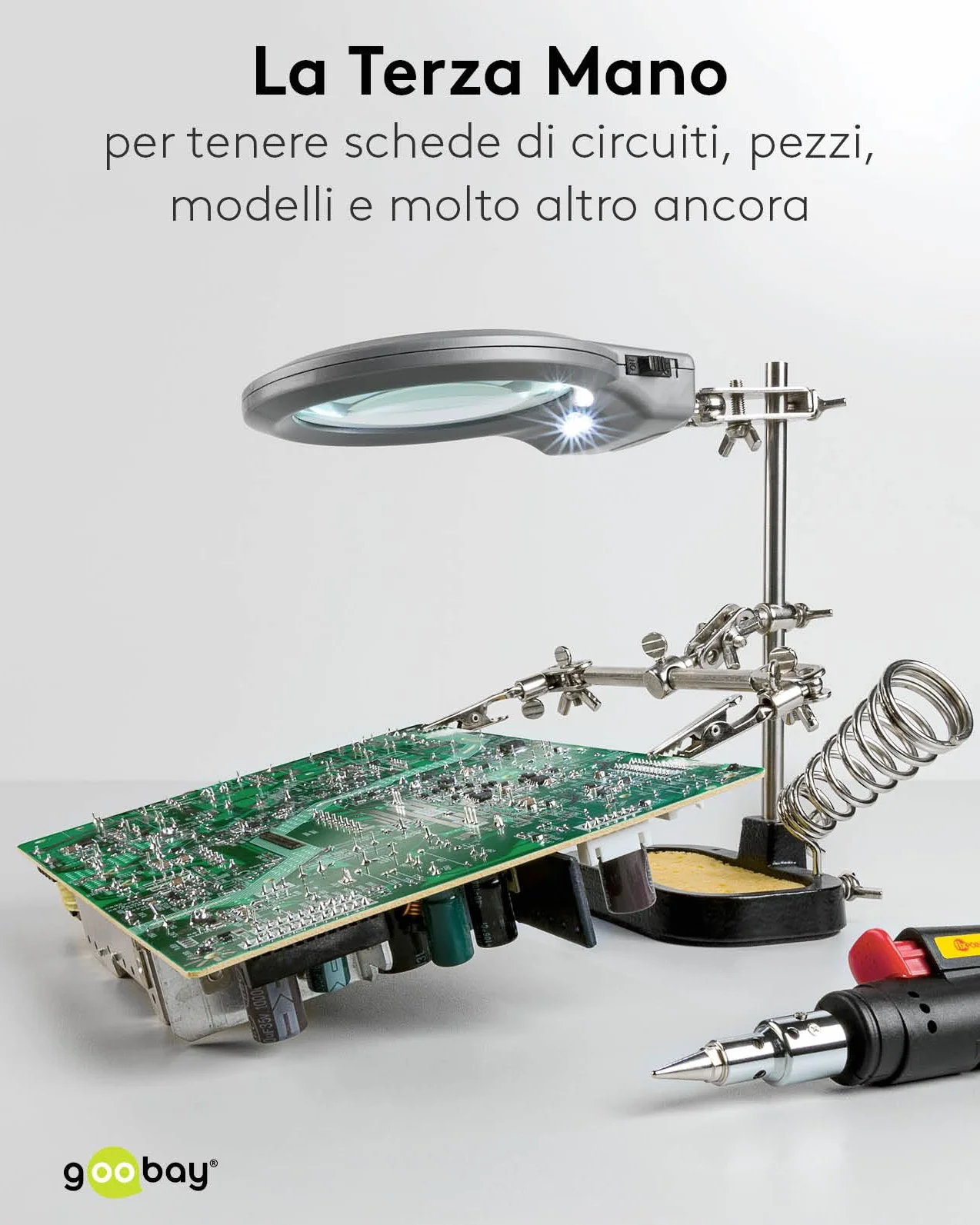 Fixpoint 51226 Sostegno Per Saldatura con Lente E Supporto in ghisa