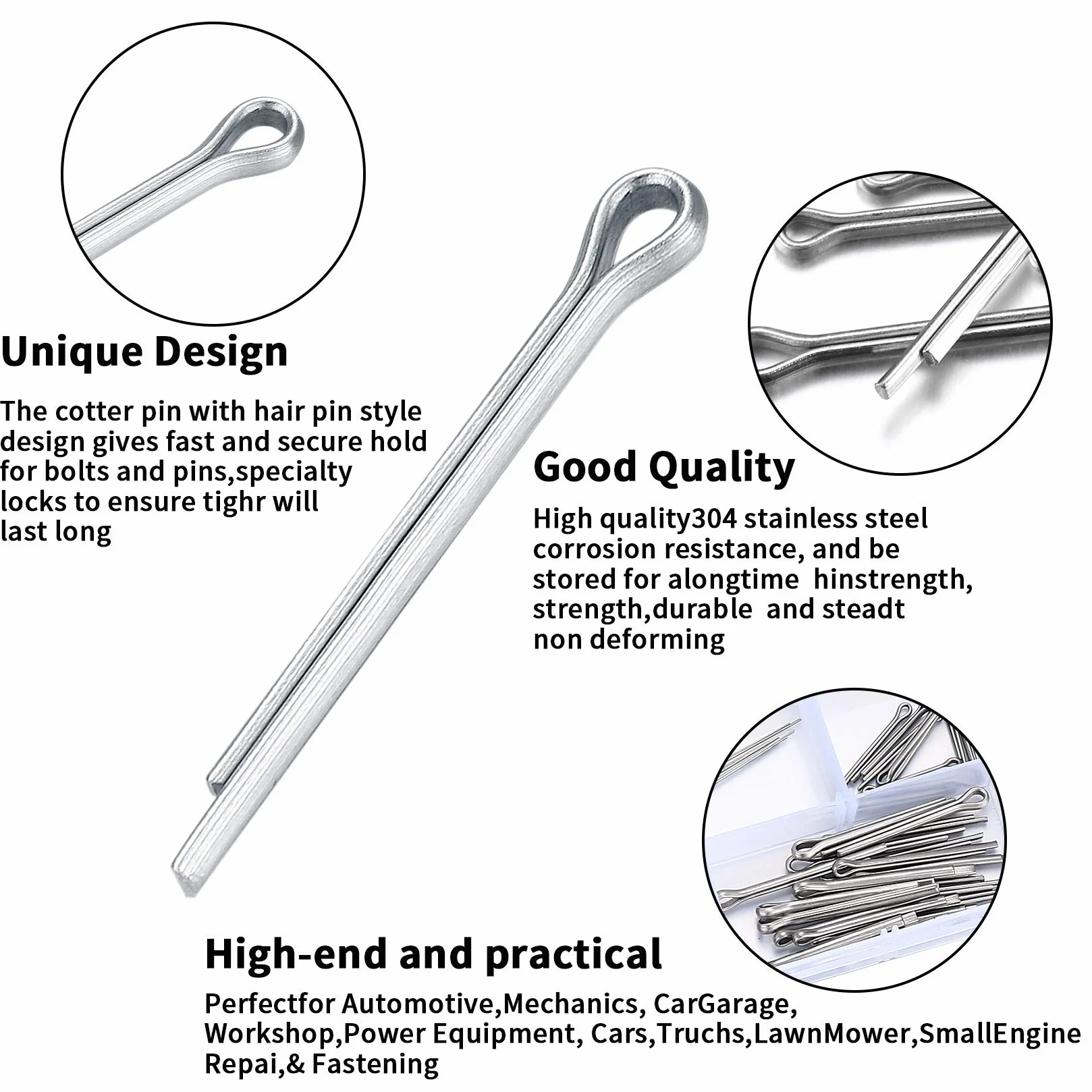 Coppiglie Spaccate Cotter Pin Acciaio Inox Assortimento 150 Pz Attrezzi da Officina