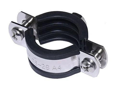 rohrfix-24 Fascetta Stringitubo in Acciaio Inox V4A con Inserto in Gomma 40-43 mm