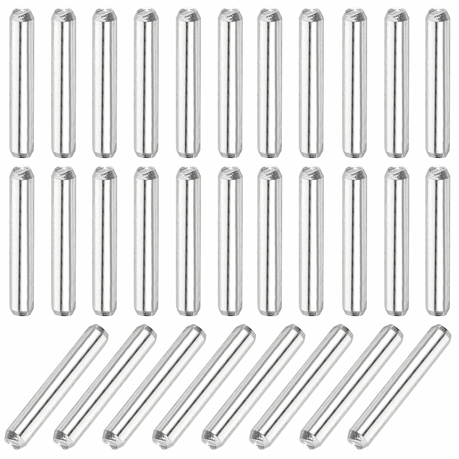 QUARKZMAN 110pz 1mm x 6mm, Cilindrica Perno in 304 Acciaio Inox, Spina Centraggio, Perno di Supporto in Metallo, Perni per Produzione Meccanica Industria Installazione Mobili, Argento