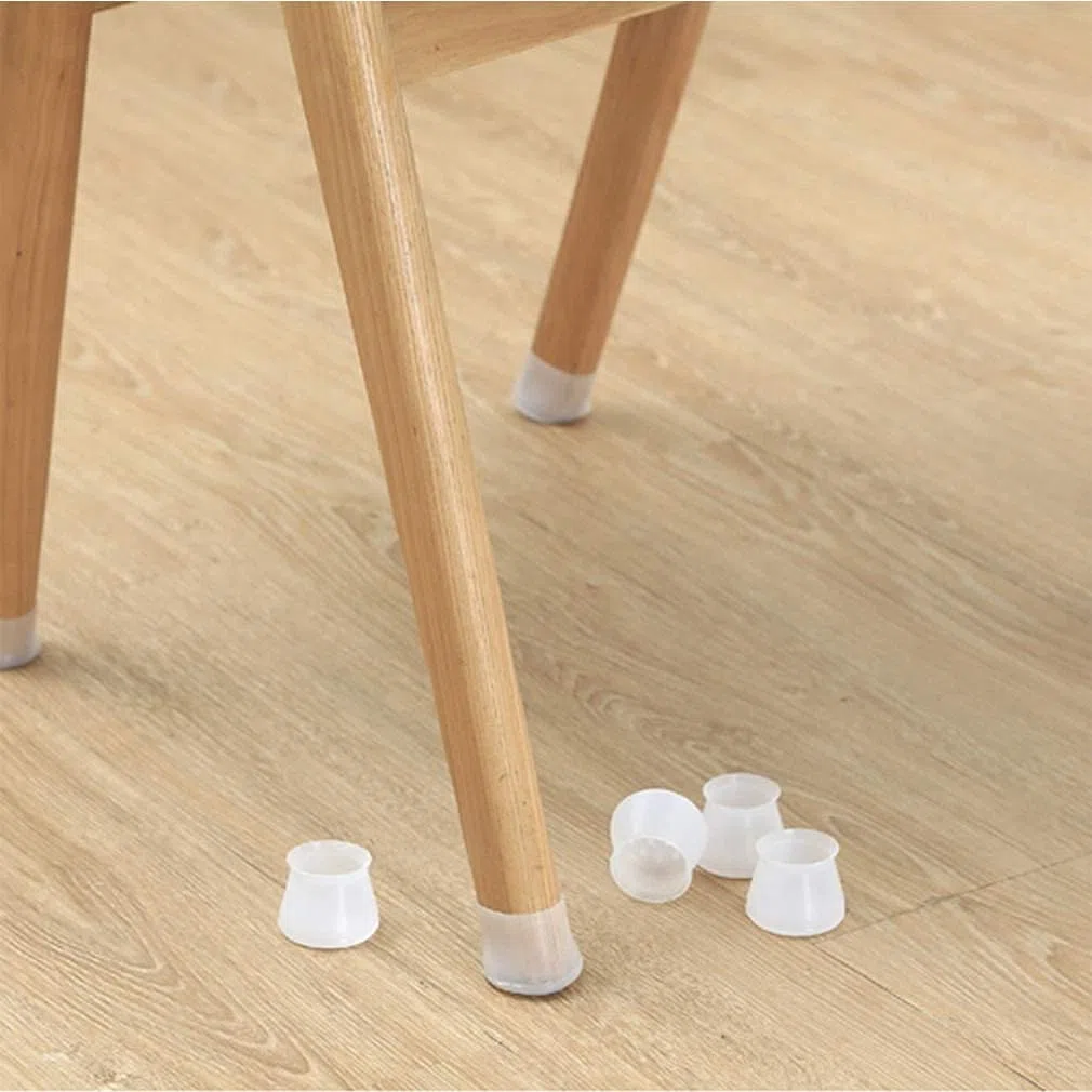16Pcs Silicone Chair Leg Protectors, Round & Square Furniture Feet Cover Anti-Slip Prevents Scratches and Noise