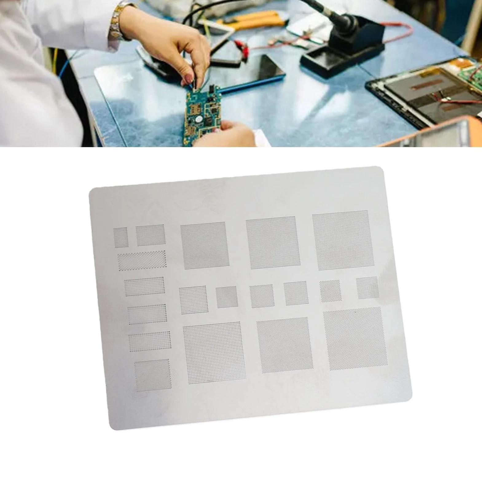 Stencil Universale BGA Reballing Stencil BGA Reballing Stencil Universale BGA Reballing BGA Rework Net Stencil Template 0.3mm 0.35mm 0.4mm 0.5mm