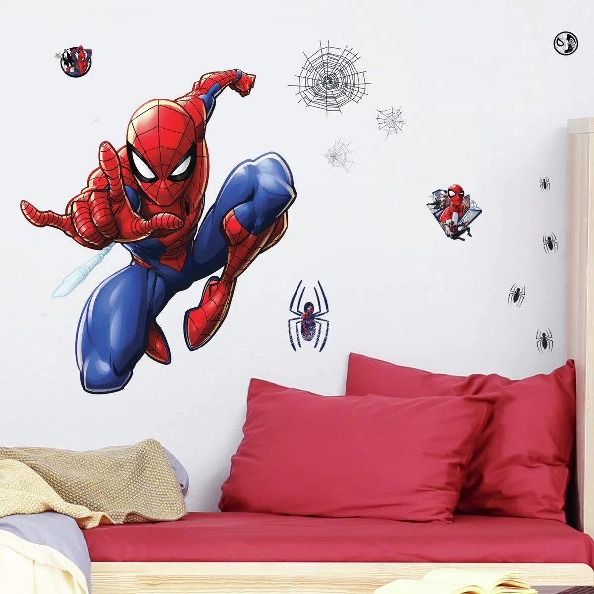 Adesivi giganti da parete, motivo: Spider-Man 27.36 inches x 33.61 inches Blu, Rosso, Nero
