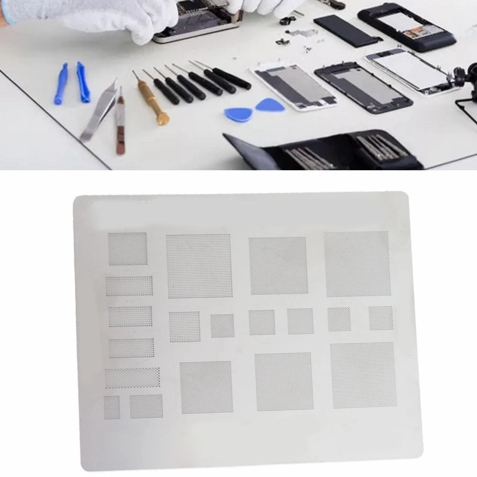 Stencil Universale BGA Reballing Stencil BGA Reballing Stencil Universale BGA Reballing BGA Rework Net Stencil Template 0.3mm 0.35mm 0.4mm 0.5mm