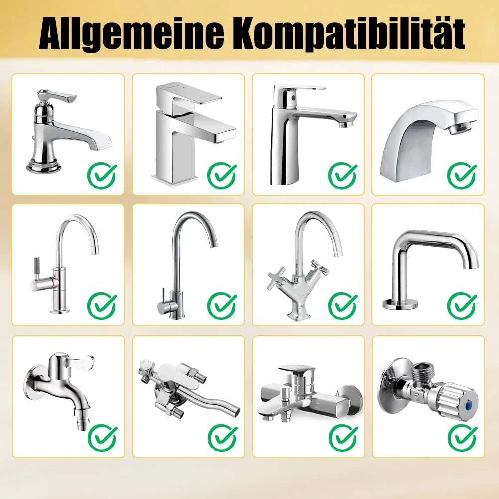 Adattatore per rubinetto in ottone con guarnizioni, con filettatura esterna M24 a M20 e adattatore AG da 3/4" a IG da 1/2" per tubo da giardino, doccia, collegamento lavatrice
