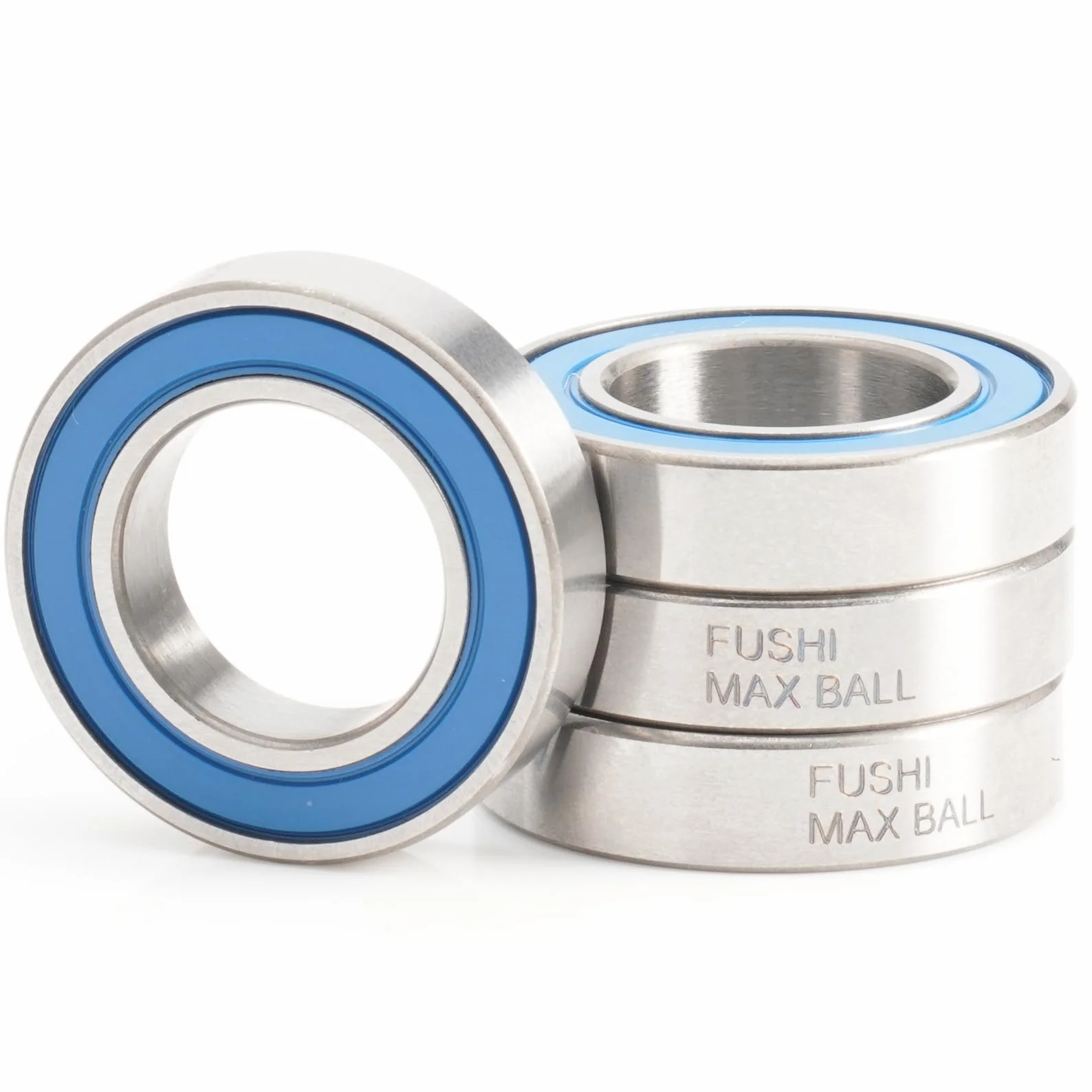 VRS MAX 6801 - Cuscinetto a cartuccia, dimensioni 12 x 21 x 5 mm, in acciaio cromato e blu, sigillato con grasso, 6801LLU Cart Full Balls Bearing per Bike Pivot, (4 pezzi)
