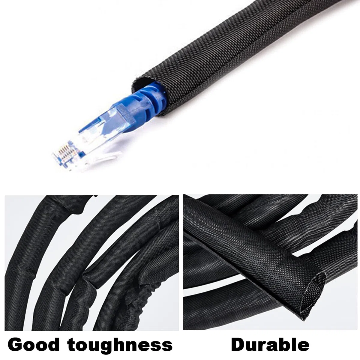 3 Metri Nascondi Cavi,Raccogli Cavi Scrivania,Cable Management Scrivania,Coprifili Elettrici,Portacavi,Nero(Ø 16mm)