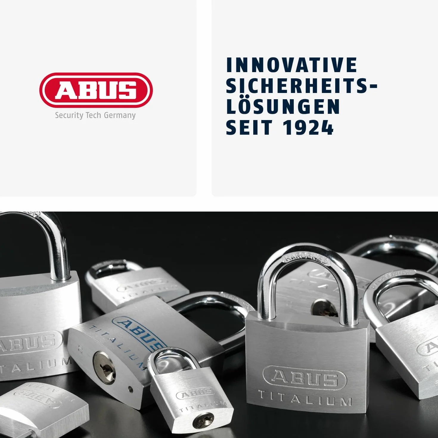 ABUS Lucchetto Titalium 64TI/20 - set di 2, con chiave uguale - corpo serratura in alluminio speciale - grillo in acciaio temprato - ABUS -Livello di sicurezza 3 - argento