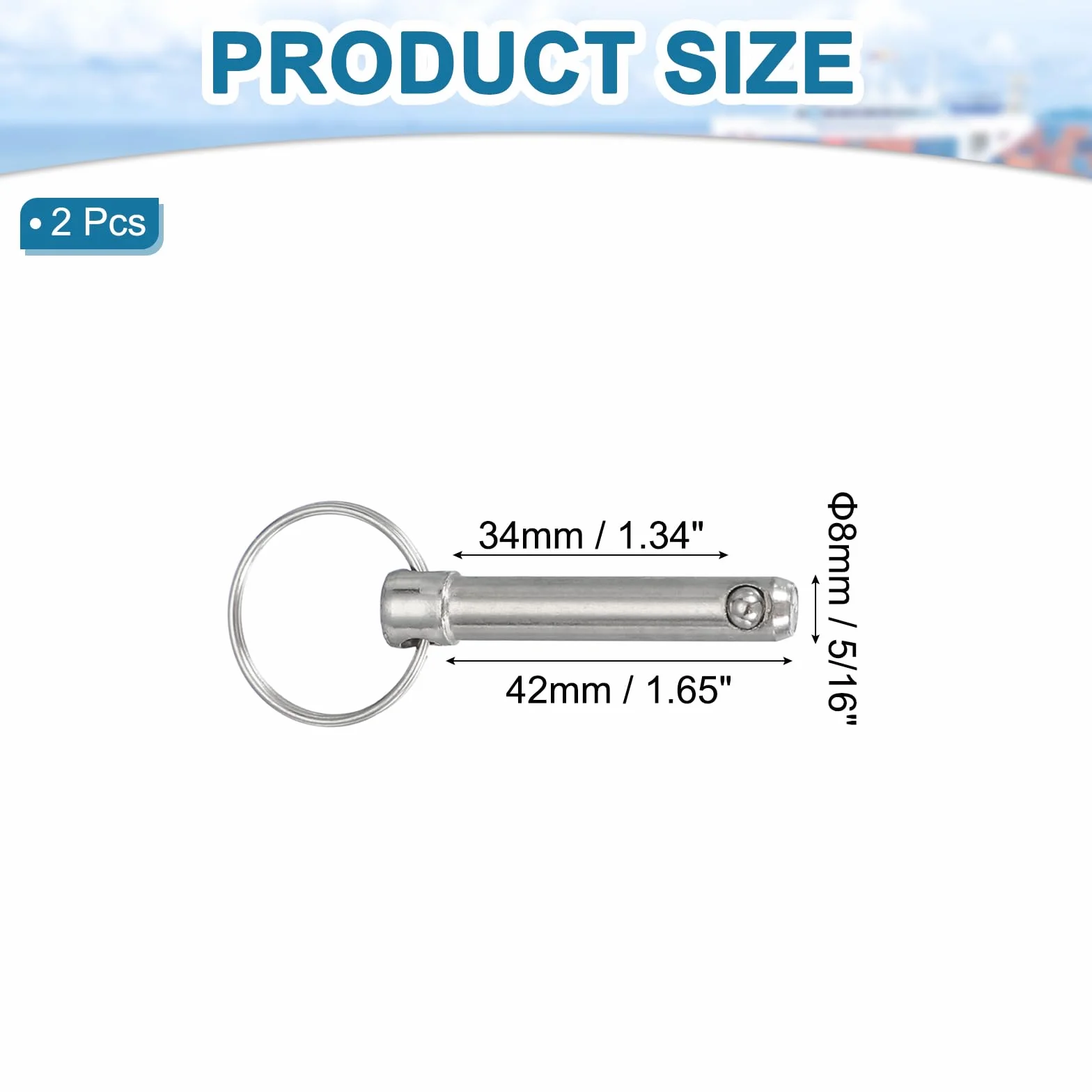 QUARKZMAN Spilla a Rilascio Rapido 5/16" Acciaio al Carbonio per Accessori Nautici 2Pz