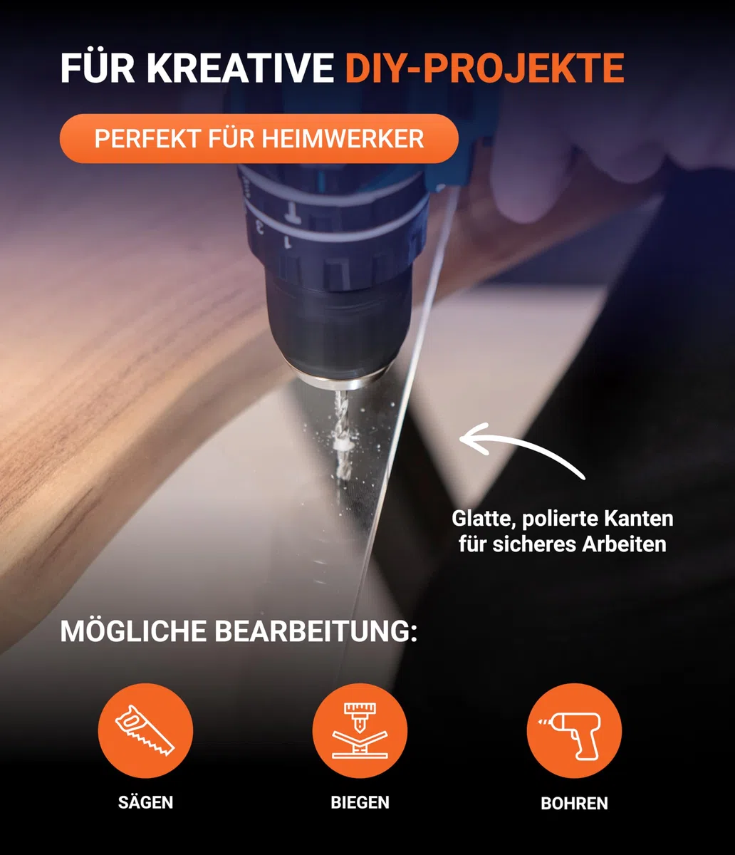 EH Design Pannello in vetro acrilico – Tagli angolari su misura (150x150x4 mm) – Resistente ai raggi UV e agli agenti atmosferici – Trasparente e altamente lucido – Per fai da te, mobili e terrari
