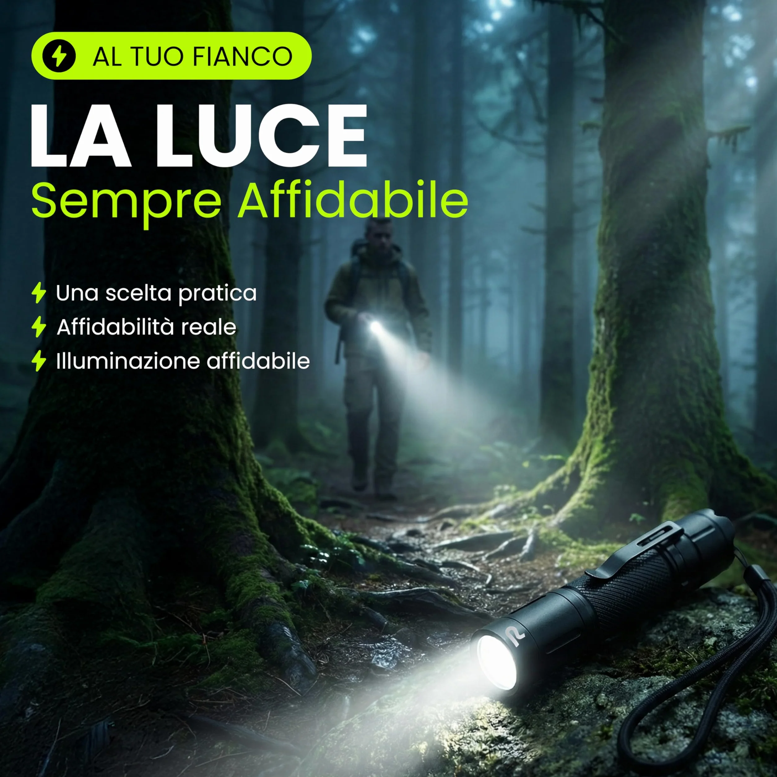 Generico Torcia Professionale Ricaricabile USB LED Alluminio 11,8 cm Nero