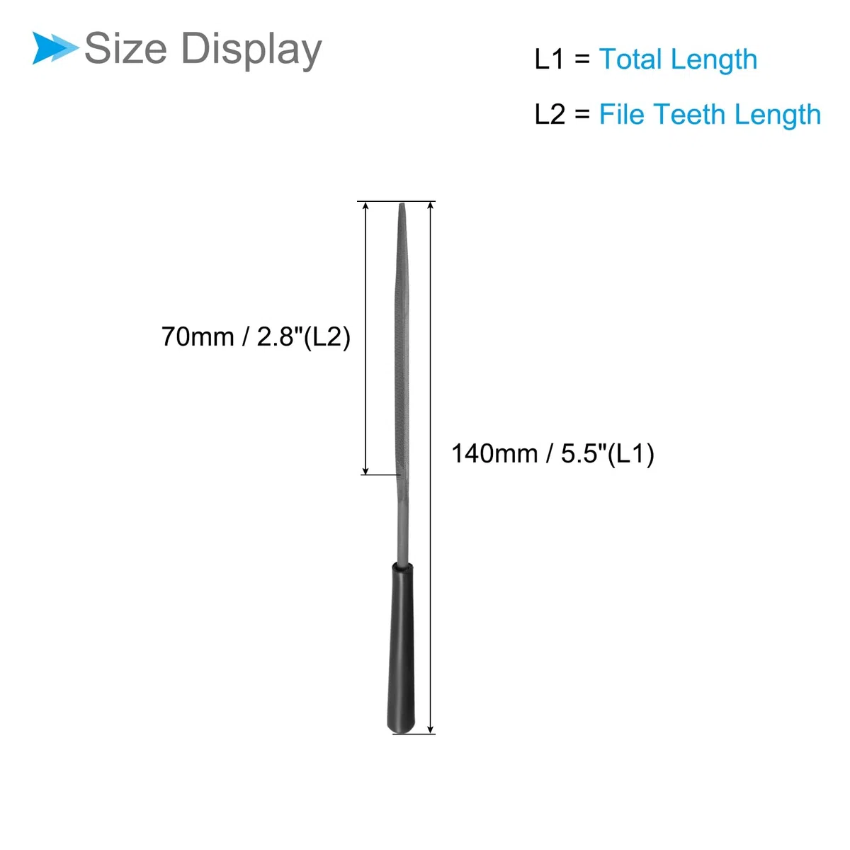 Lima a Triangolo, Dimensioni Asta 0.12", Lunghezza Totale 5.5", Raspe in Acciaio con Manico Antiscivolo - (Applicazioni: per Officine), 5 Pezzi