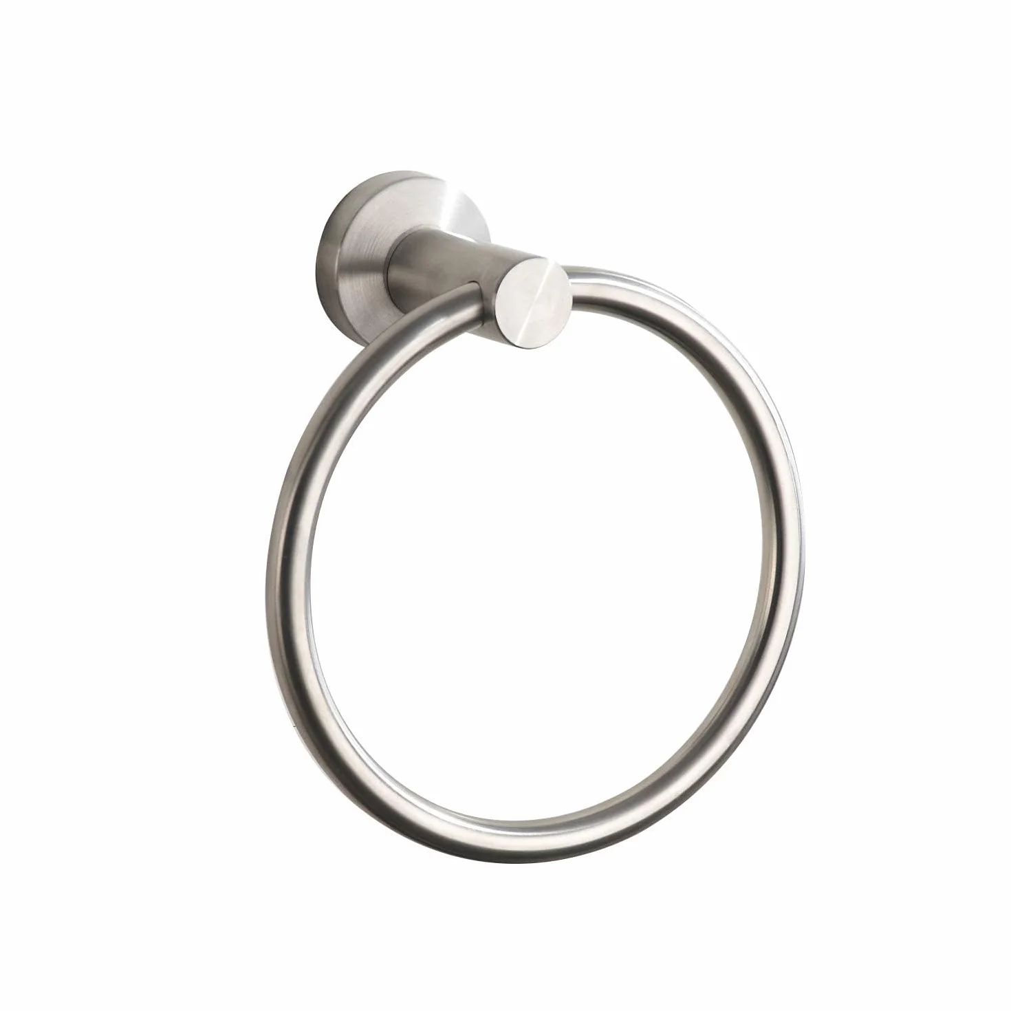 BGL Anello per asciugamano in nichel spazzolato, anello per asciugamano da bagno, in acciaio inox, rotondo, per bagno