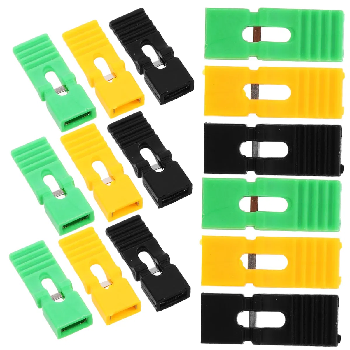 iplusmile Cappucci per Ponticello per Connessioni Sicure da 2,54mm in Plastica 60 Pezzi e Colore Casuale Nero, Giallo e Verde, Design Aperto e Chiuso e Risparmio Spazio in Hard Drive
