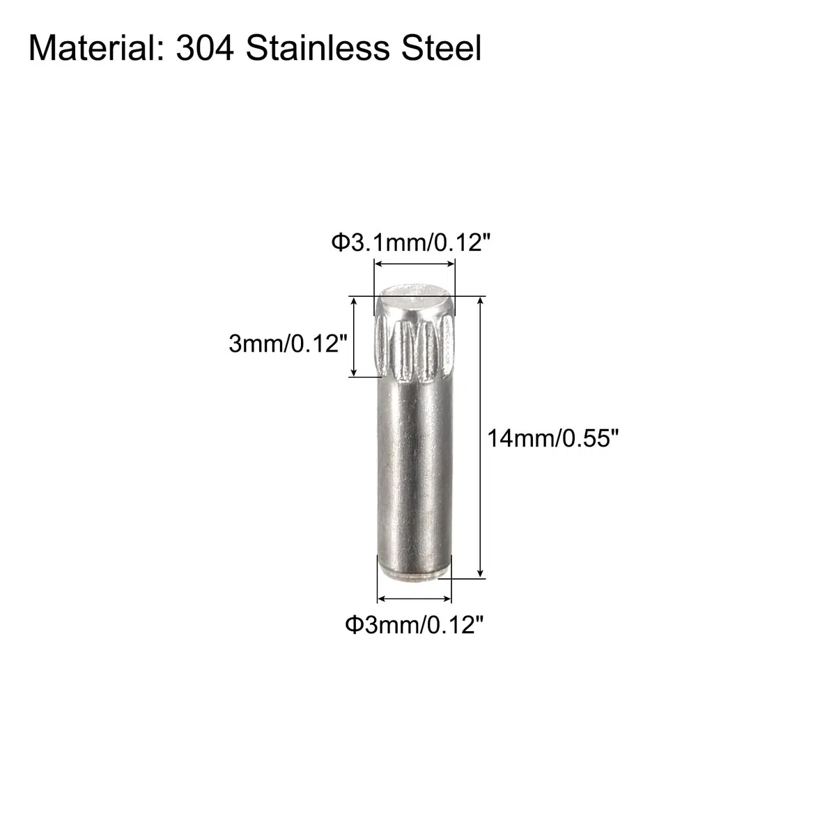 QUARKZMAN 3,1x14mm 304 Spine in Acciaio Inossidabile, 40pz Spina a Testa Scanalata con Estremità Piana, Spina Cilindrica Posizionamento Supporto Letto Scaffale Elementi Fissaggio Ripiani