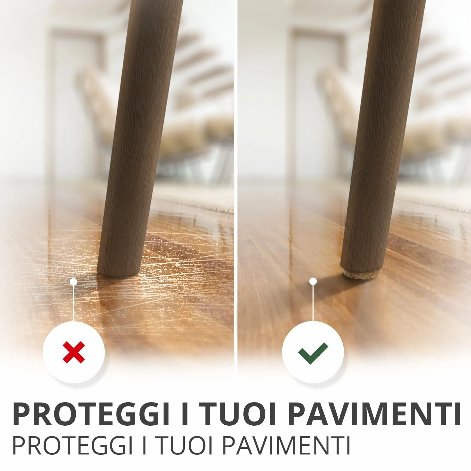 Feltrini per gambe di mobili X-PROTECTOR 133 pezzi Marrone Beige protezioni per pavimenti in legno