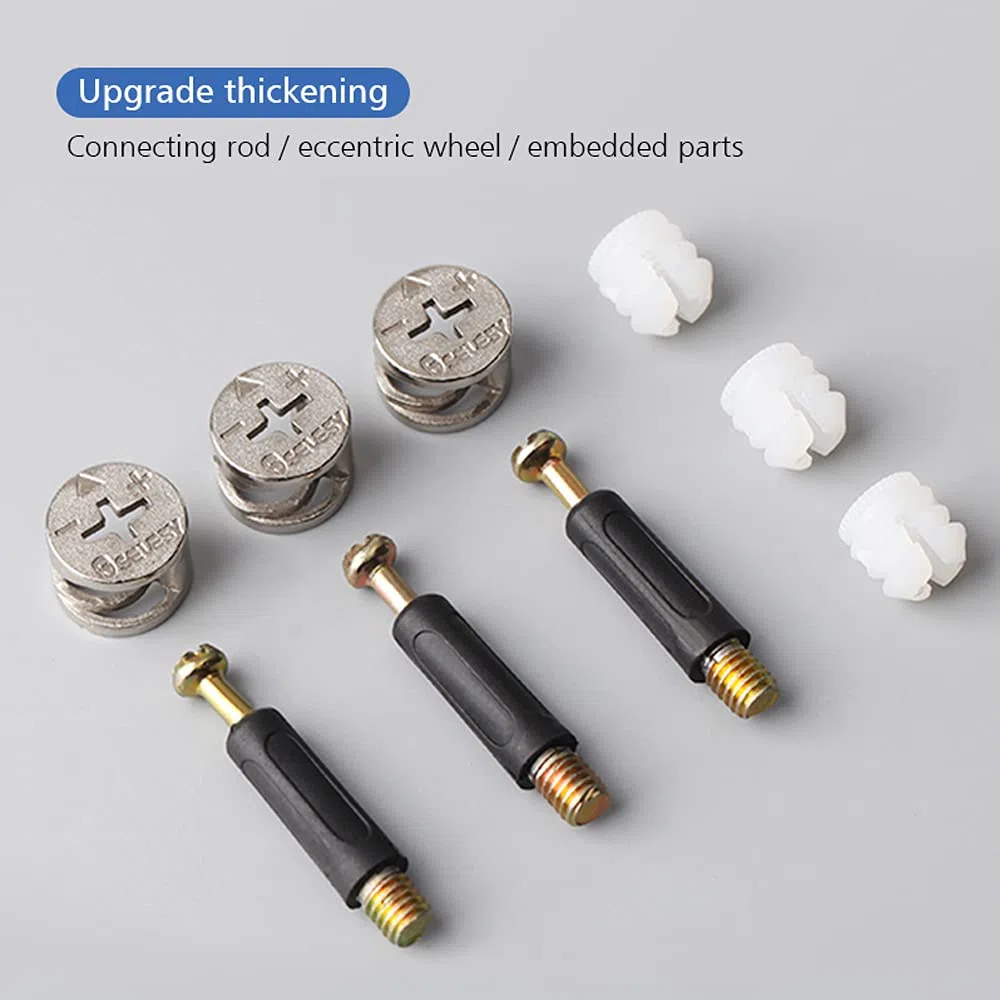 WYAN Kit di connessione per mobili tre in uno da 4 pezzi, serratura a camma eccentrica da 10 pezzi, set di viti per il fissaggio dell'hardware del mobile