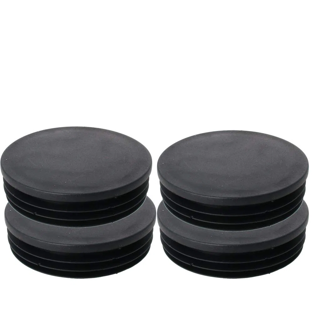 MroMax Tappo per tubo in plastica da 100 mm di diametro, tappi terminali rotondi per corrimano, canale delle scale, ringhiera, tubo nero, 4 pezzi