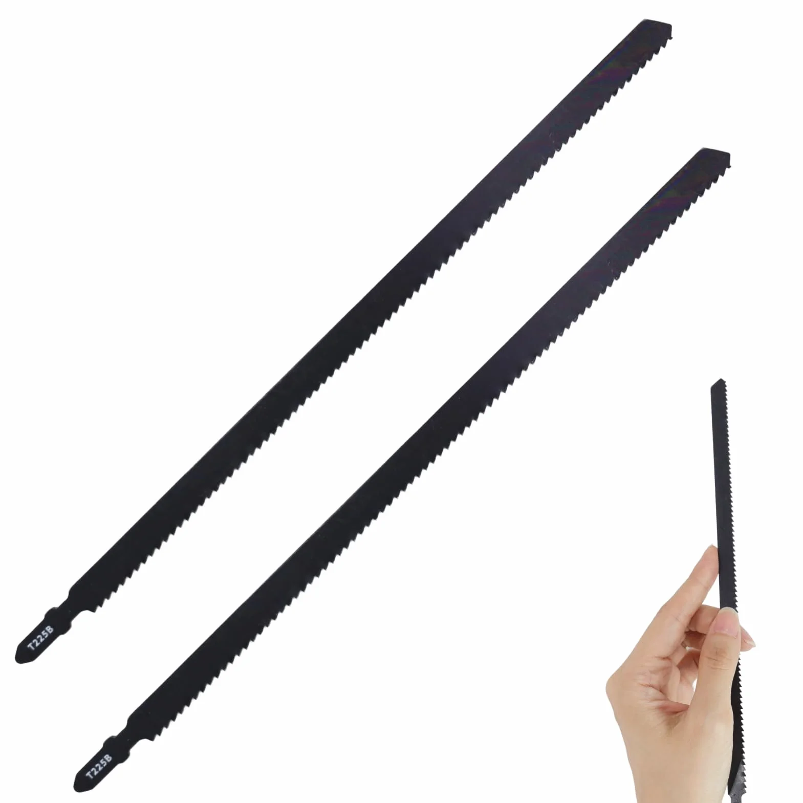 Set Di Lame Seghetto Alternativo 250mm T225B Lame Seghetto 2 Pezzi Attacco a T Universale, Lame per Legno, Plastica e Metalli Sottili, Ricambi Seghetto Alternativo Universali