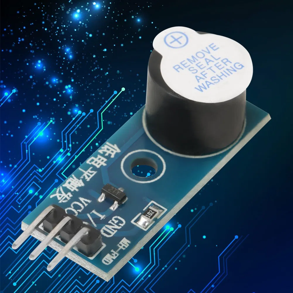 Akozon Modulo buzzer attivo, 5 pezzi, allarme acustico 3.3V to 5V per giocattoli elettronici, dispositivi di allarme e timer, Installazione semplice e alta potenza sonora