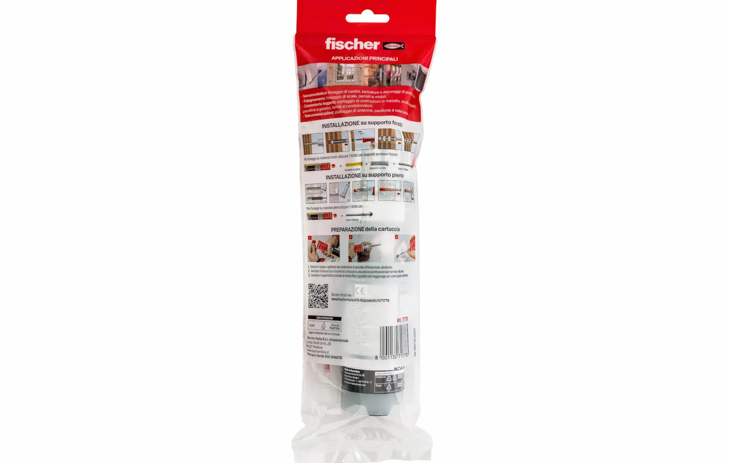 Fischer T-BOND 300 Pro. 1 Tassello Chimico in Resina Hybrid Ancorante ad Iniezione Bi-componente Ibrido per Calcestruzzo Fessurato e Muratura