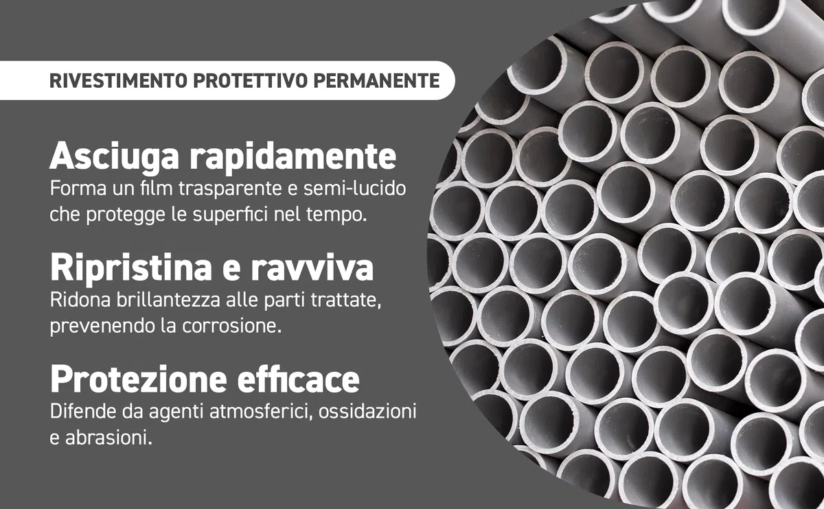 Magazzini GM METALPRO, Spray Protettivo Antigraffio e Antiossidante per Metalli, Effetto Semi Lucido, Barriera Idrorepellente, Rivestimento UV, 400ml (1)