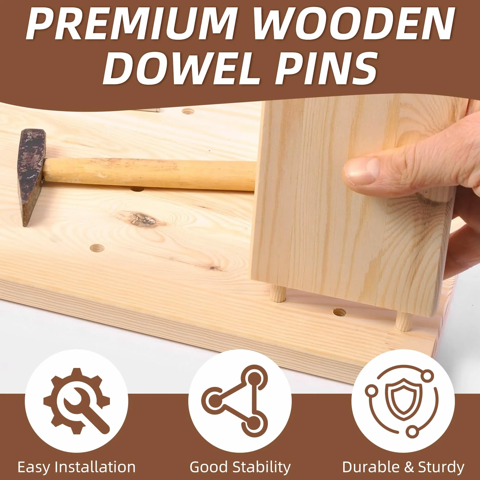 200 Pz Tasselli Legno Conici Scanalati, Spine per Legno a Forma di Ago 4mm, per Mobili Riparazioni Fai da Te Lavorazione del Accessori