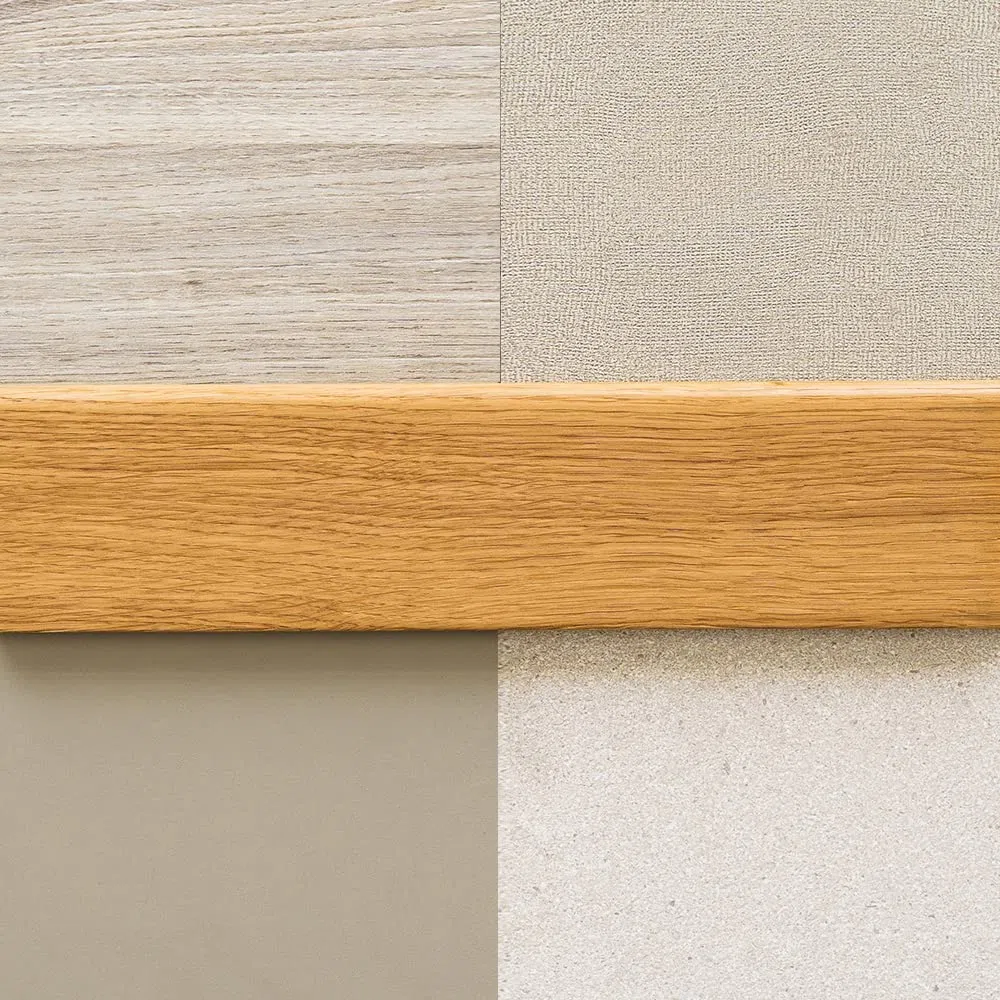 TWE Tucci Wood Essence Battiscopa Legno Verniciato Naturale Rovere Moderno per Interni Made in Italy Resistente a Lavaggi al 100% Confezione x1 (10x70x2400) mm