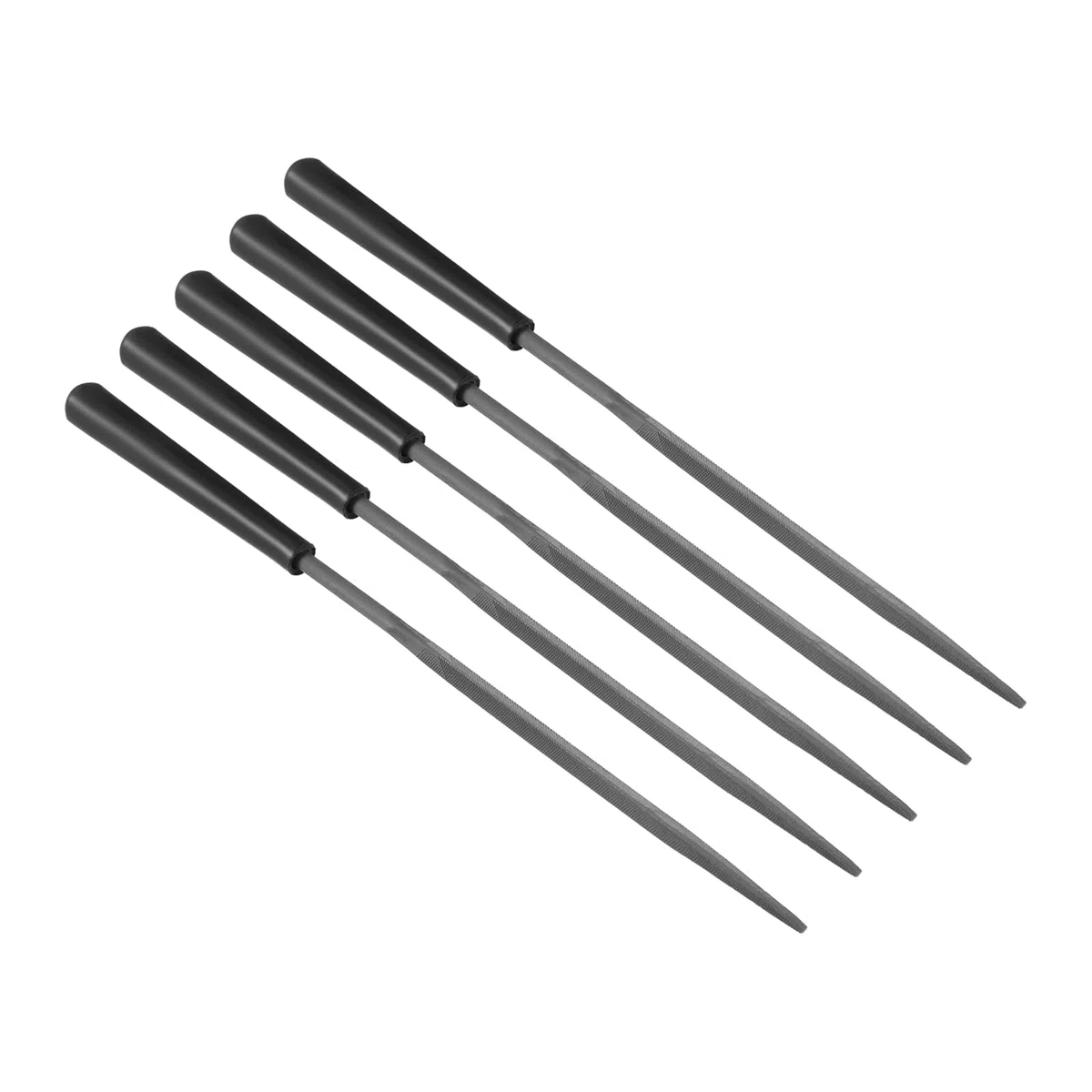 Lima a Triangolo, Dimensioni Asta 0.12", Lunghezza Totale 5.5", Raspe in Acciaio con Manico Antiscivolo - (Applicazioni: per Officine), 5 Pezzi