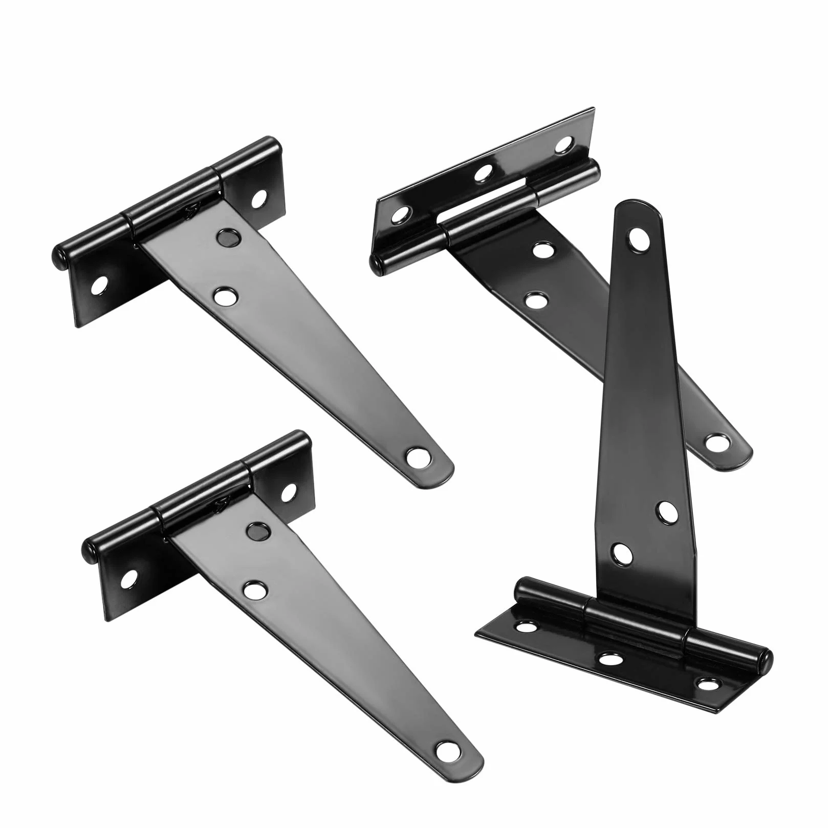 8 Pezzi Cerniere a T per Cancello, Cerniere per Porte in Legno a Forma di T in Acciaio Inossidabile Nero, Cerniere per Porte da Cucina, con Viti - 4 Pollici (T)