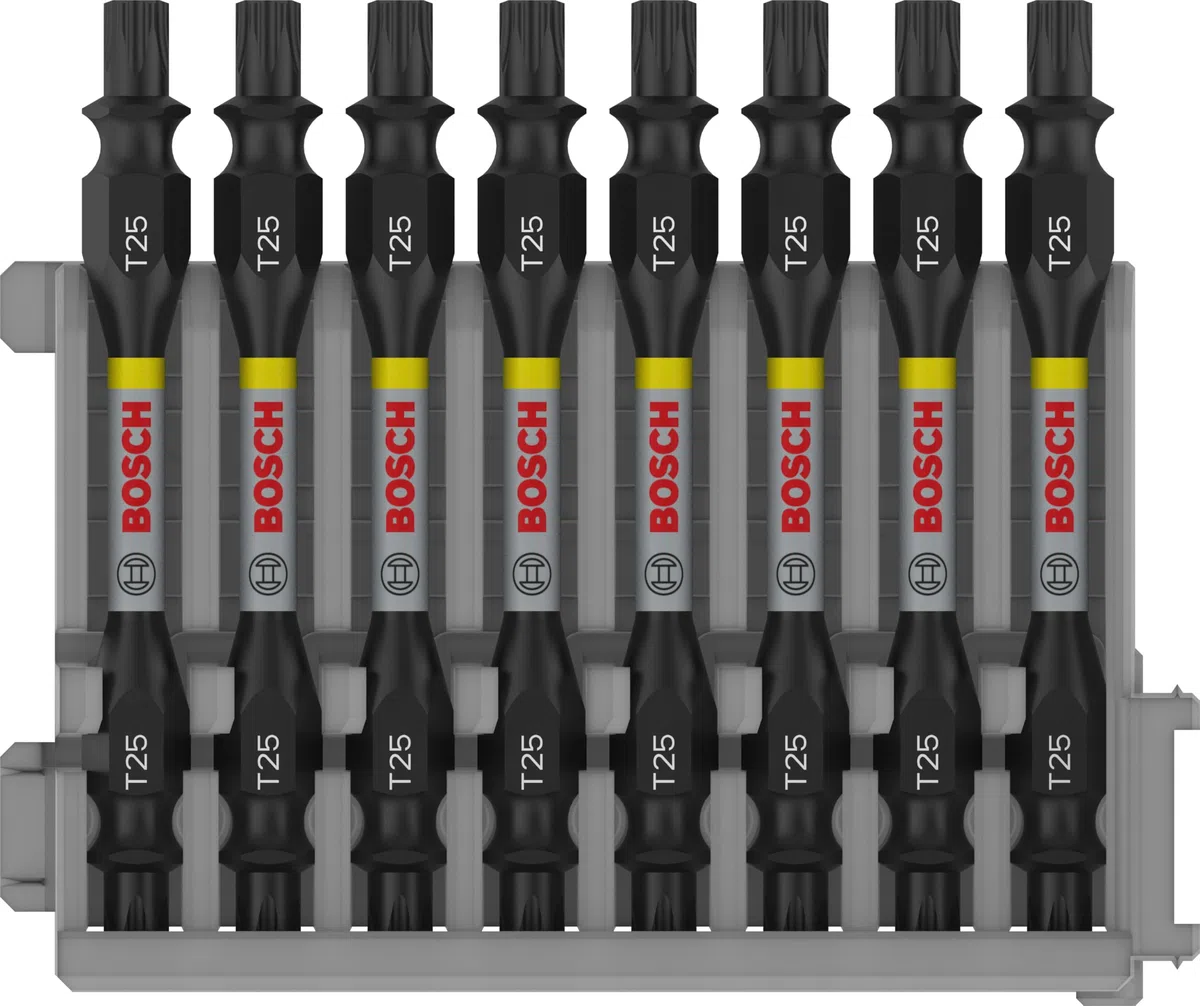 Bosch Professional 8 pz. di Bit di Avvitamento Doppi Set Torx (Impact Control, 8 x T25-T25 Bits, Lunghezza 65mm, Pick and Click, Accessorio Avvitatore a Impulsi)