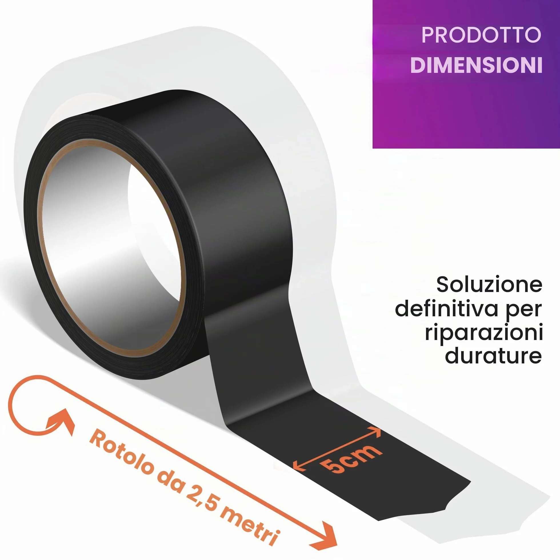 Nastro Impermeabile Autosaldante Resistente ai Raggi UV per Esterni e Interni